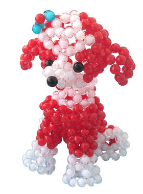 串珠生肖贵宾犬狗礼品玩具摆件