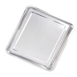 正方形不锈钢盘子方盘烧烤盘鱼盘装食物四方形托盘烘培盘菜盘商用