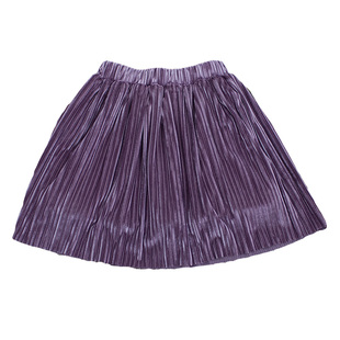 女童金丝绒半身裙丝绒加绒加厚2025秋冬季儿童宝宝洋气百褶短裙子