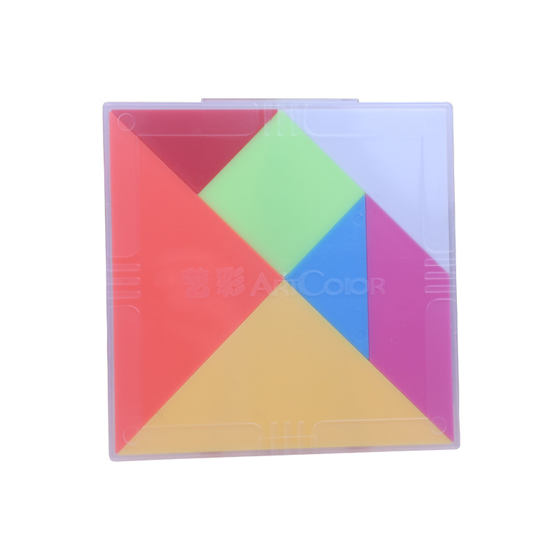 儿童塑料七巧板教具学生用一年级教学智力拼图幼儿园宝宝益智玩具