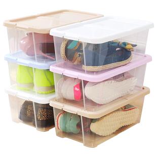 希斯朵加厚组合塑料透明鞋盒鞋子收纳盒男女鞋盒防潮鞋柜鞋箱6个