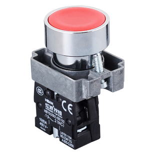 红波按钮HBY5-11自复/自锁一常开 一常闭XB2圆形启动电源开关22mm