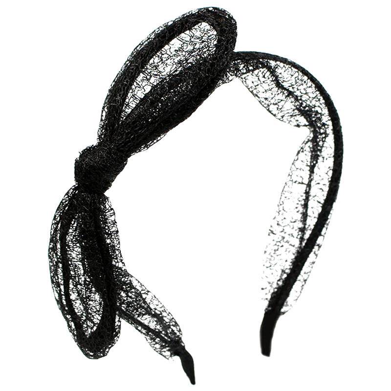 甜美蝴蝶结兔耳朵发箍 韩国蕾丝网纱布艺合金压发发卡头箍 淑女范