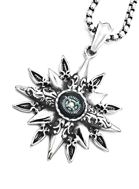 罗盘指南针钛钢单身风脖子饰品