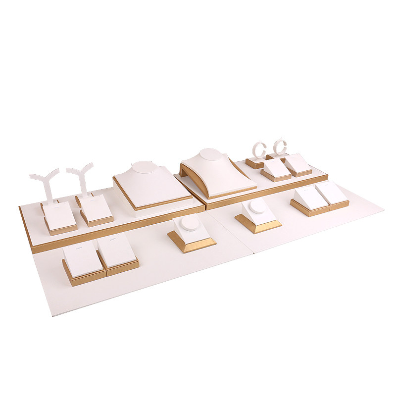 金白珠宝首饰展示道具戒指耳环珍珠钻石项链托盘珠宝陈列柜台套装