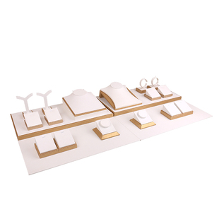 金白珠宝首饰展示道具戒指耳环珍珠钻石项链托盘珠宝陈列柜台套装