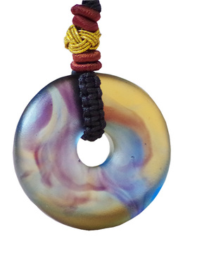 安然 中国风原创设计琉璃平安扣吊坠男女情侣款复古个性项链