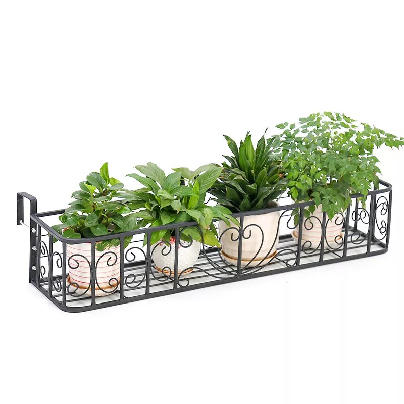 欧式阳台栏杆花架壁挂悬挂花架铁艺护栏多层挂式花架多肉外挂花架