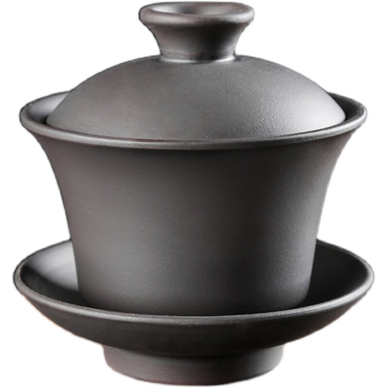 紫砂大号单个家用茶备套装盖碗