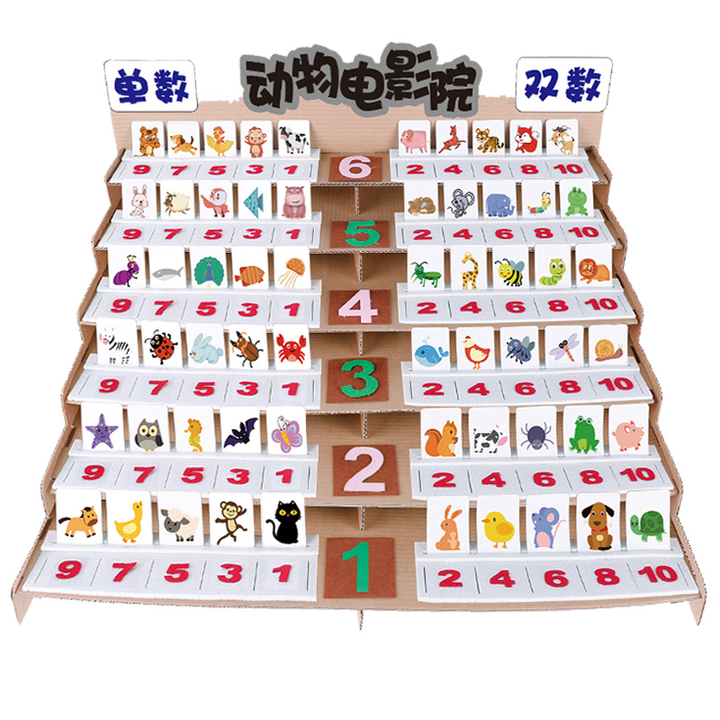 动物电影院幼儿园中大班区角游戏数学区域自制玩教具立体搭建