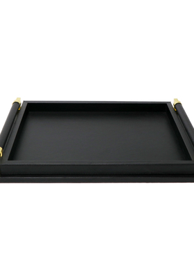 新中式风黑色样板间酒店餐桌托盘