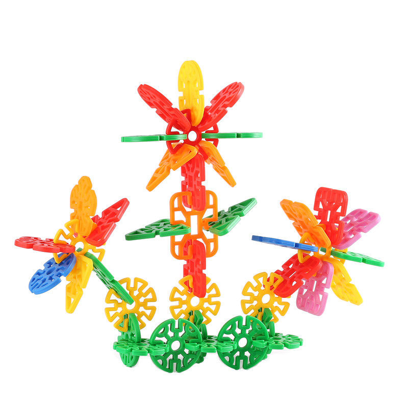几何缤纷厚雪花片幼儿园塑料积木拼插拼装 玩具儿童学习益智包邮