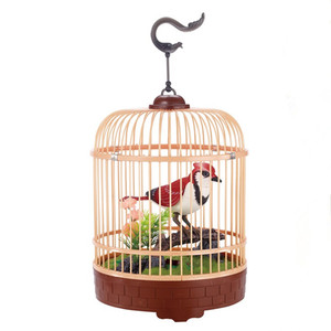 西骑士仿真声控小鸟电动感应鹦鹉鸟会叫会动声控鸟笼儿童玩具摆饰