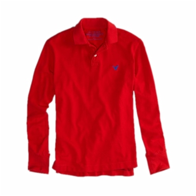 美国鹰经典纯棉长袖POLO衫