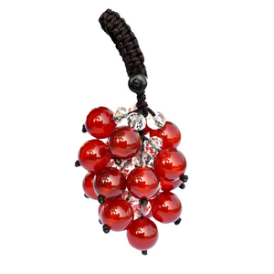 天然红玛瑙水晶钥匙扣 男女汽车钥匙挂件手工创意钥匙链情侣款