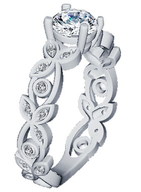 藤蔓纯银镀18k玫瑰金戒指定制