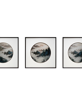 客厅餐厅新中式玄关国画装饰画