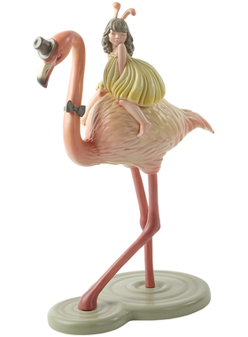 白夜童话火烈鸟节日风摆件艺术品