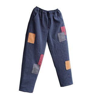 男冬季补丁棉裤乞丐裤棉花棉裤长裤直筒裤青春时尚流行网红款抖音