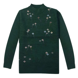 2024新款老年奶奶加大码宽松套头毛衣女毛衫妈妈早秋冬打底针织衫