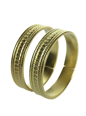 纯黄铜死口斗音情侣时尚风手镯