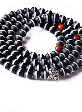 玛瑙玉髓项链一线药师珠