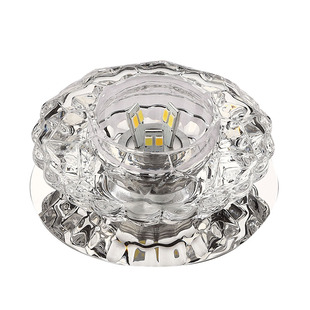 筒灯三色变光led天花灯嵌入式 客厅吊顶孔灯水晶牛眼灯过道灯明装