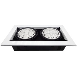 led斗胆射灯双头40W超亮汽车展厅4S店卖场AR111长方形三头格栅灯