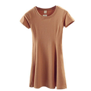 裙子2025年新款夏天短袖连衣裙女黑色纯色收腰修身气质小清新短裙