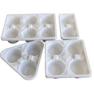 一次性塑料杯托白色4杯托三杯杯架咖啡奶茶外卖杯托杯架125个包邮