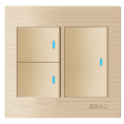国际电工120型开关插座面板 双开双联双控 2位2开 大盒二开双控