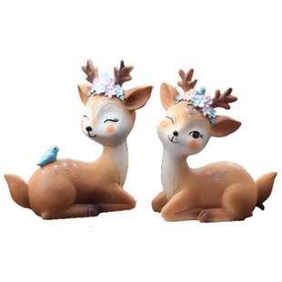 汽车内饰品摆件一路平安创意车里摆件男女个性小鹿车载香薰装饰品