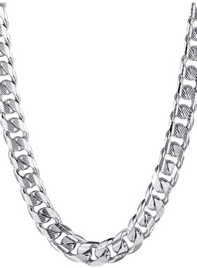 不掉色钛钢项链男士潮牌网红无吊坠饰品hiphop嘻哈女锁骨链毛衣链