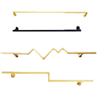 服装店展示架黑色金色上墙正挂铁艺 架男女童装店货架上墙壁挂架