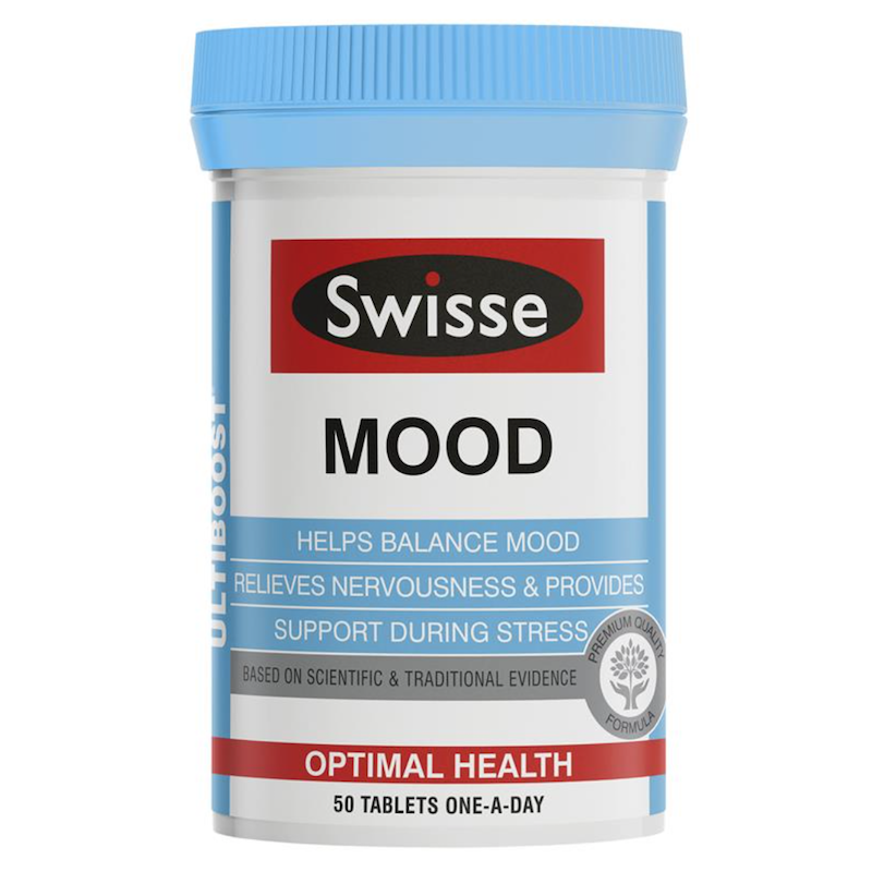 澳洲直邮Swisse Mood情绪舒huan片 缓jie压力 抗yi郁 50粒