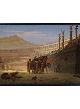 凯撒万岁,我们将死之人向你致敬 Hail Caesar 杰罗姆油画角斗士画