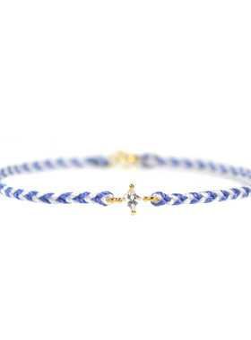 thisness幸运手链纯银菱形蓝白