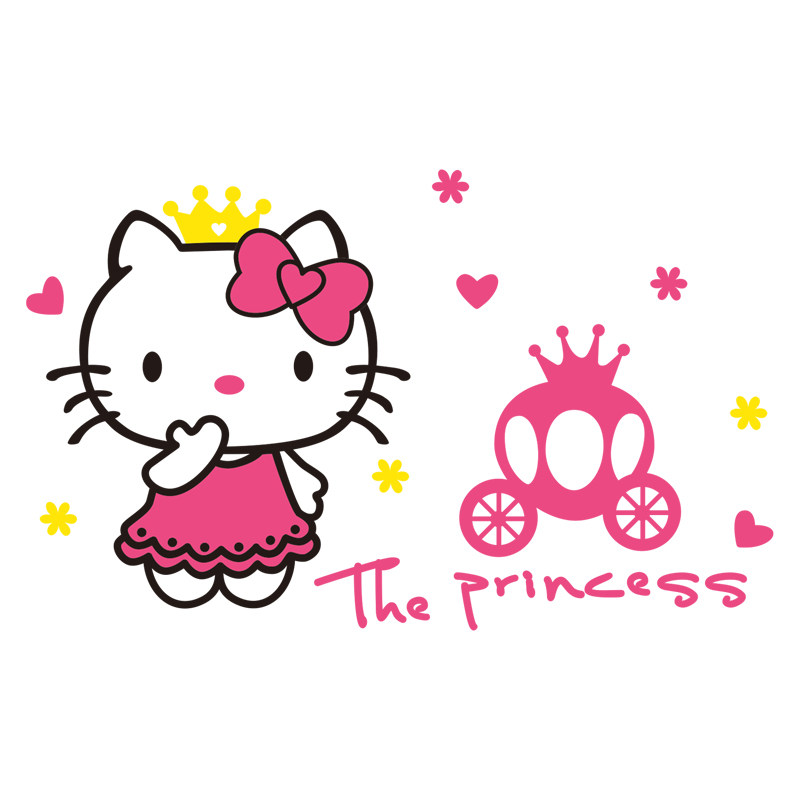 hellokitty猫墙贴纸3d卧室床头