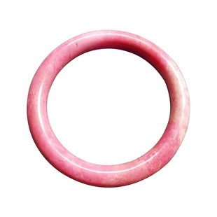 一物一图 天然蔷薇辉手镯 玉化水墨瓷蓝深粉嫩粉桃花石 和谐 女饰