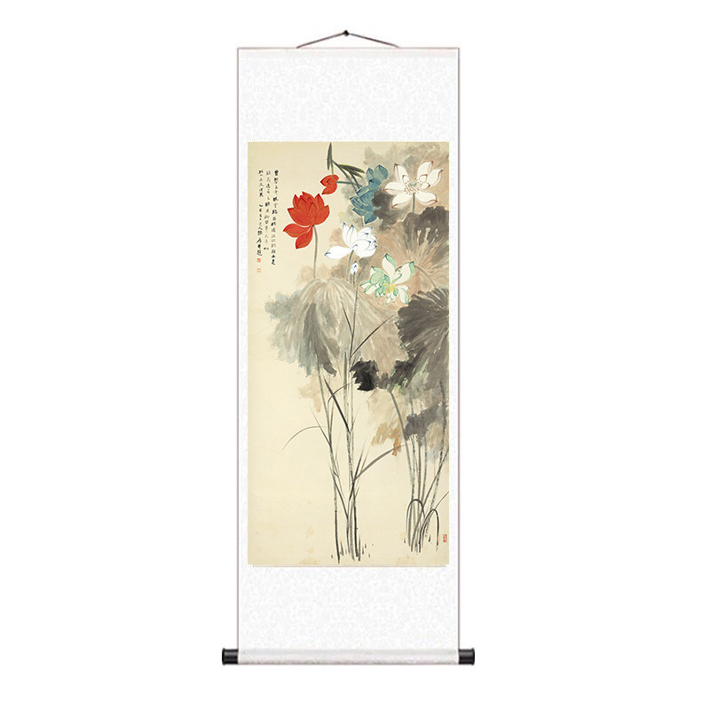 水彩花鸟画丝绸酒店装饰商务礼品