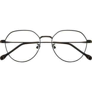 潮流复古网红眼镜框女可配近视平光成品个性不规则眼镜男佐野一郎