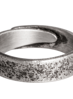 复古肌理活口可调节银饰戒指