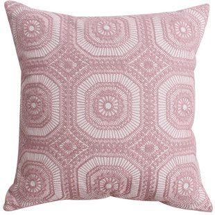 粉色北欧几何全棉刺绣花迷宫太阳花沙发抱枕靠垫套cushion cover
