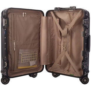 AMBASSADOR大使箱包万向轮铝框拉杆箱pc登机箱20寸25寸镜面行李箱