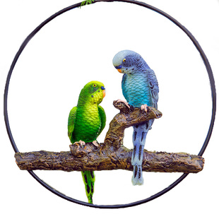 仿真鹦鹉装饰摆件假鸟 仿真鸟 装饰小鸟动物庭院花园树上装饰挂件