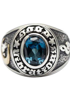 925银托帕石猫咪音符复古戒指