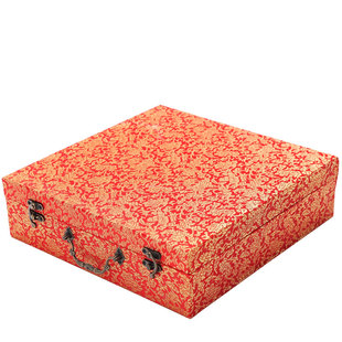 高档复古陶瓷装饰盘锦盒平安扣茶饼玉器玉石玉扣盒摆件礼品包装盒