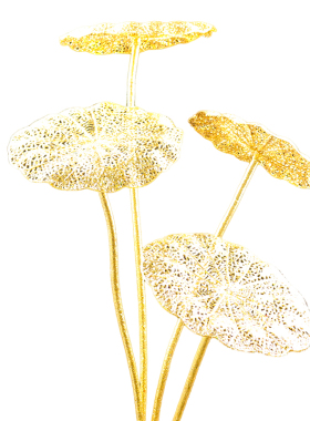 假花金色仿真莲花荷花荷叶供佛前装饰供奉招财拜神禅意佛堂金佛花