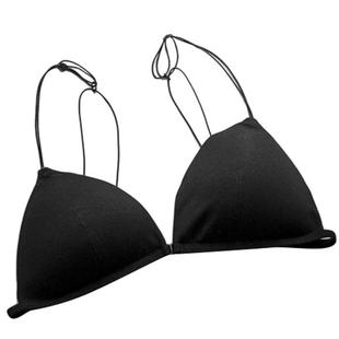 黑色美背前扣细带文胸三角杯内衣女无钢圈薄款性感小胸平胸胸罩夏