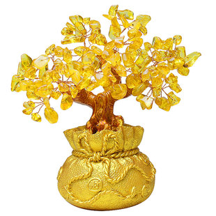 泰山福缘阁水晶树摇钱树摆件 家居工艺品